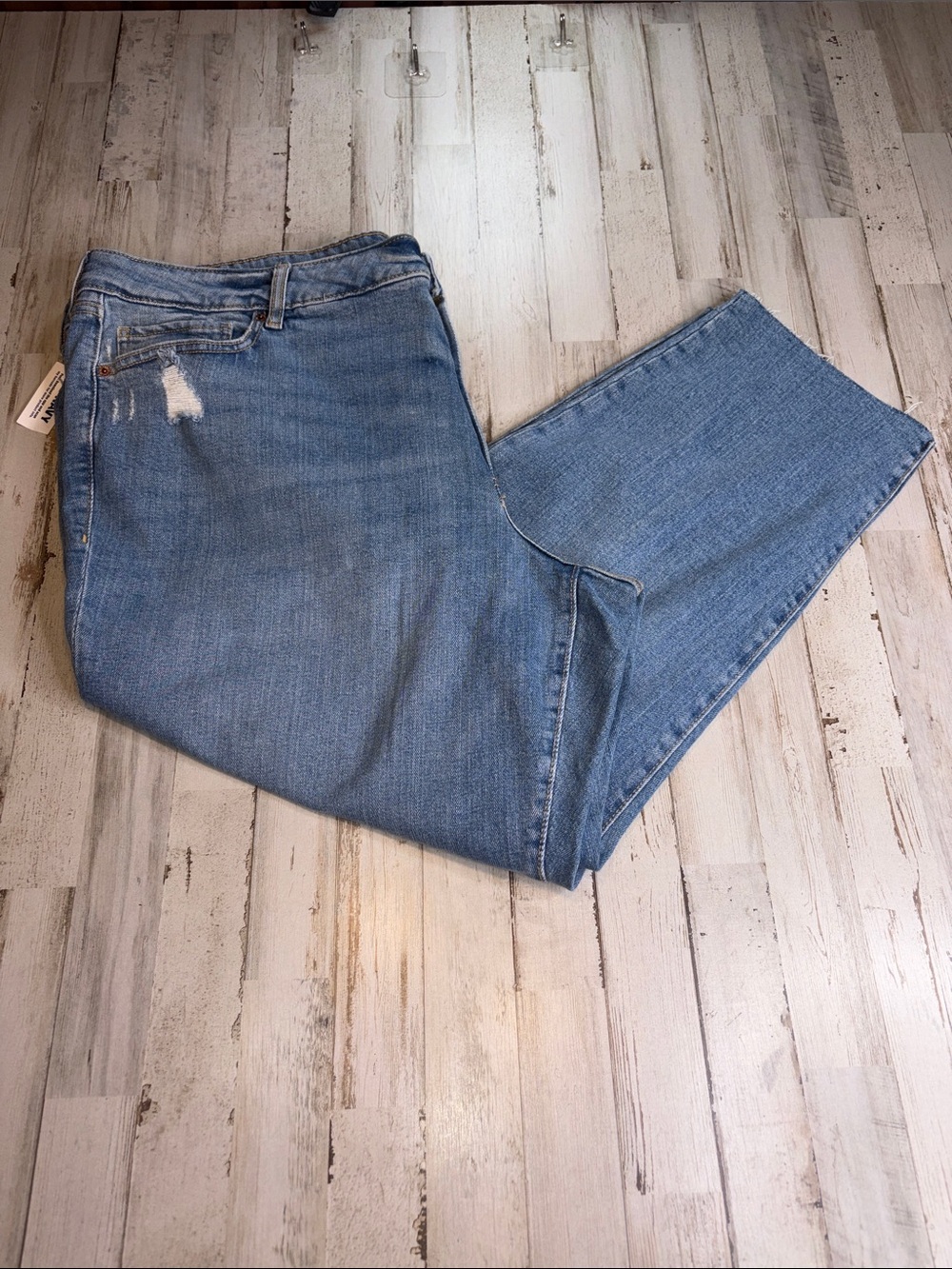 Old Navy OG Straight Ankle Distressed Light Blue Women’s Jeans Plus Size 24